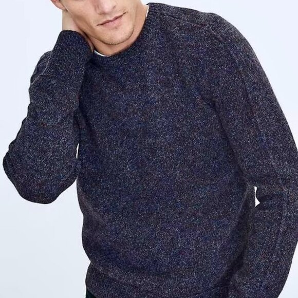 NEW Banana Republic J.C Rennie Scottish Shetland Wool Sweater Pullover Purple S - Picture 1 of 8
